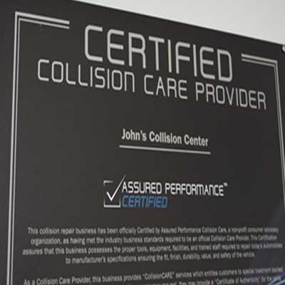 certified collision repair technicians, training & equipment
